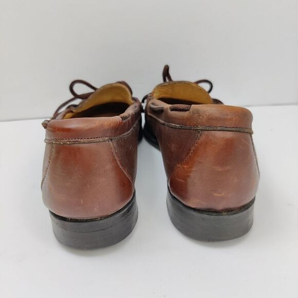 Barrie ltd Booters Mens Slip on Loafers in Brown Leather Sz 8.5 M Mocc Toe - Picture 4 of 15